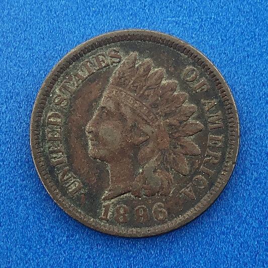 1896 Indian Head One Cent Penny Type 3 Bronze Better Key Philadelphia Coin