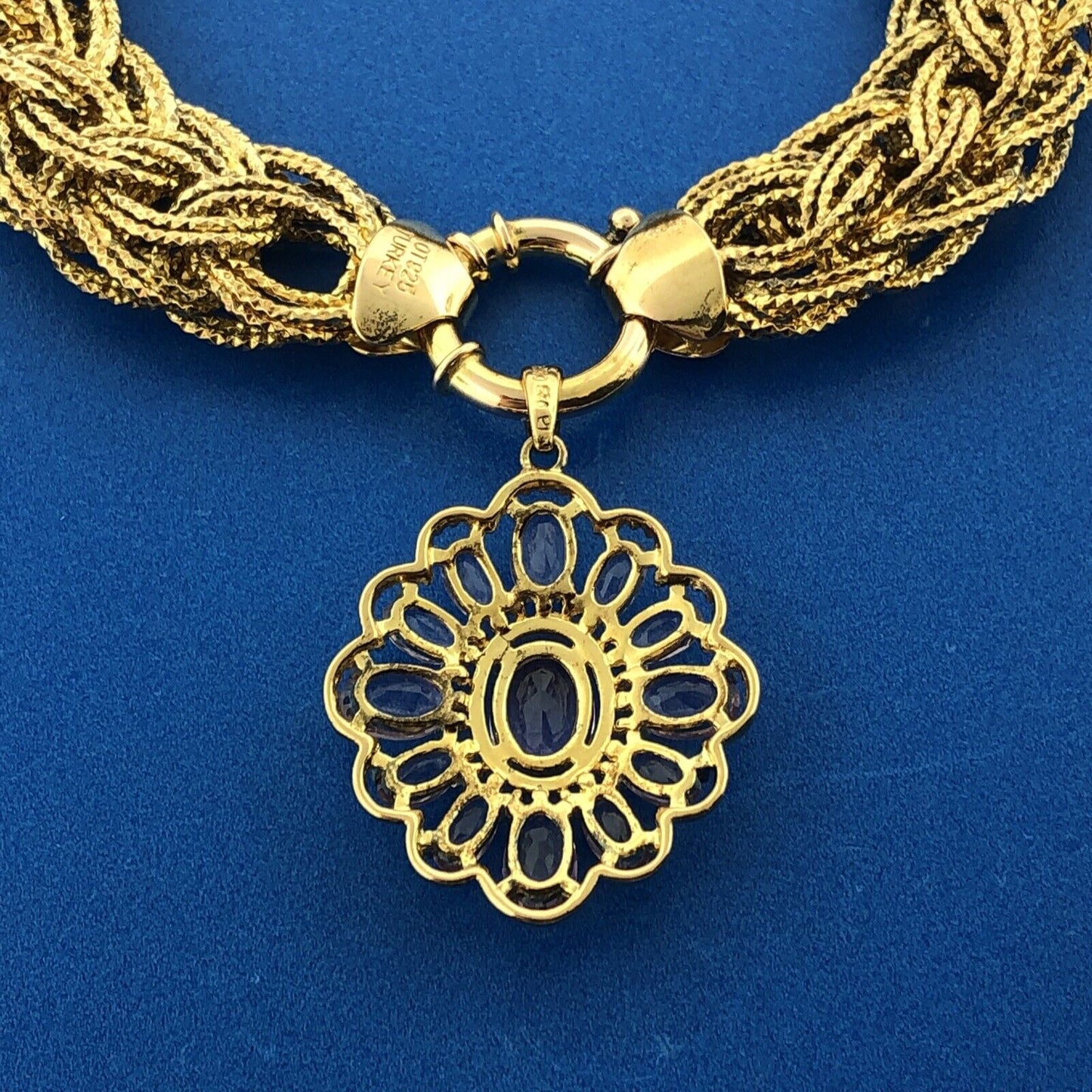 Designer OT Turkey 925 Sterling Silver Vermeil Amethyst Triple Link Bracelet