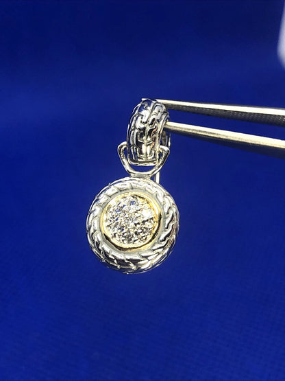 925 Sterling Silver Cubic Zirconia Circle Statement Stud Dangle Earrings