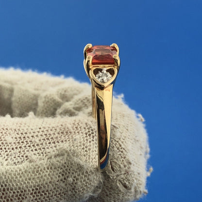 Designer Canada Sterling Silver 925 Princess Trio Citrine Diamond Accent Ring