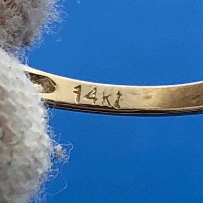 14K Yellow Gold Oval Red Spinel White Sapphire Accented USGL Certified Sz 7 Ring