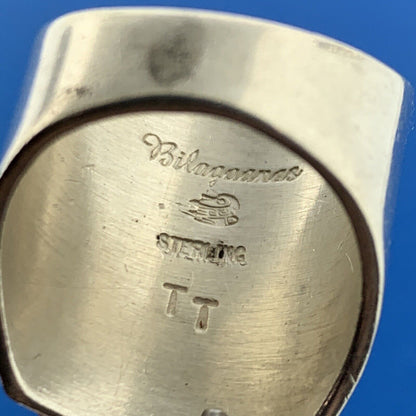 Bilagaanas Native American Artisan Sterling Silver Cubic Zirconia Statement Ring