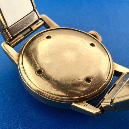 Art Deco Croton Automatic Mens 10K Yellow Gold 17j GEMEX Band Wrist Watch