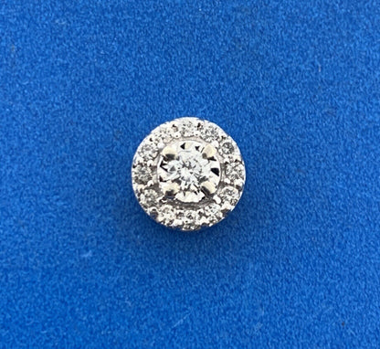 Designer 10K White Gold Diamond Infinity Cluster Anniversary Charm Pendant