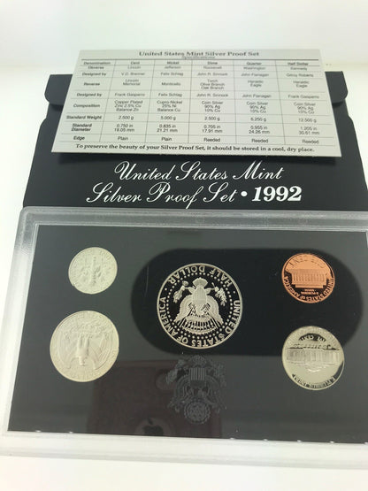 1992 1998 S Lot of United States Silver Proof Three 3 Sets OMP/COA