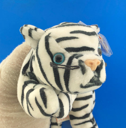 1996 Beanie Baby Blizzard The White Tiger DOB 12-12-96 Multiple Tag Errors -4163