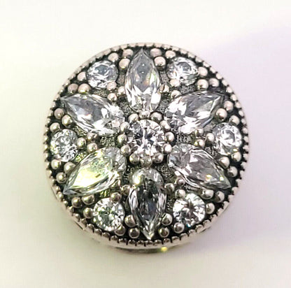 PANDORA 925 Sterling Silver Cubic Zirconia Studded Star & Hearts Bead Charm