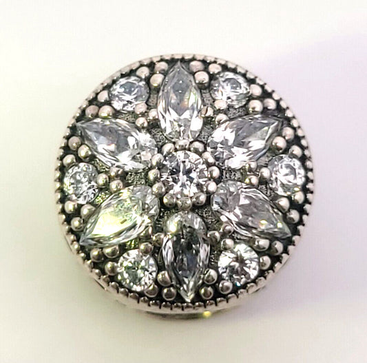 PANDORA 925 Sterling Silver Cubic Zirconia Studded Star & Hearts Bead Charm