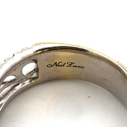 Neil Lane 14K White Gold Pave Diamond Floral Scroll Cutout Wedding Band Ring