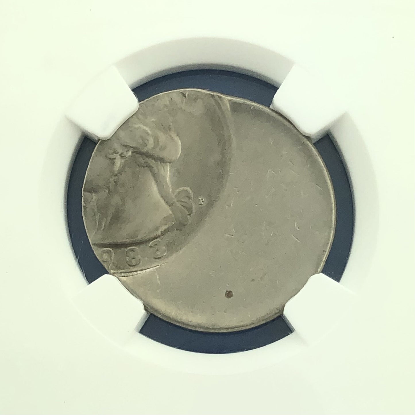 1983 P Washington Clad Quarter Mint Error Struck 50% Off Center NGC MS62