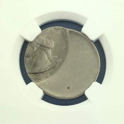 1983 P Washington Clad Quarter Mint Error Struck 50% Off Center NGC MS62