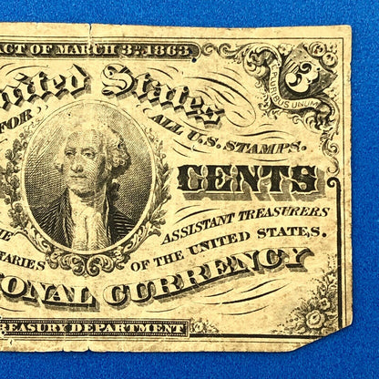 1864 3rd Issue 3 Cents Postage Fractional Currency Civil War Note Fr. 1227