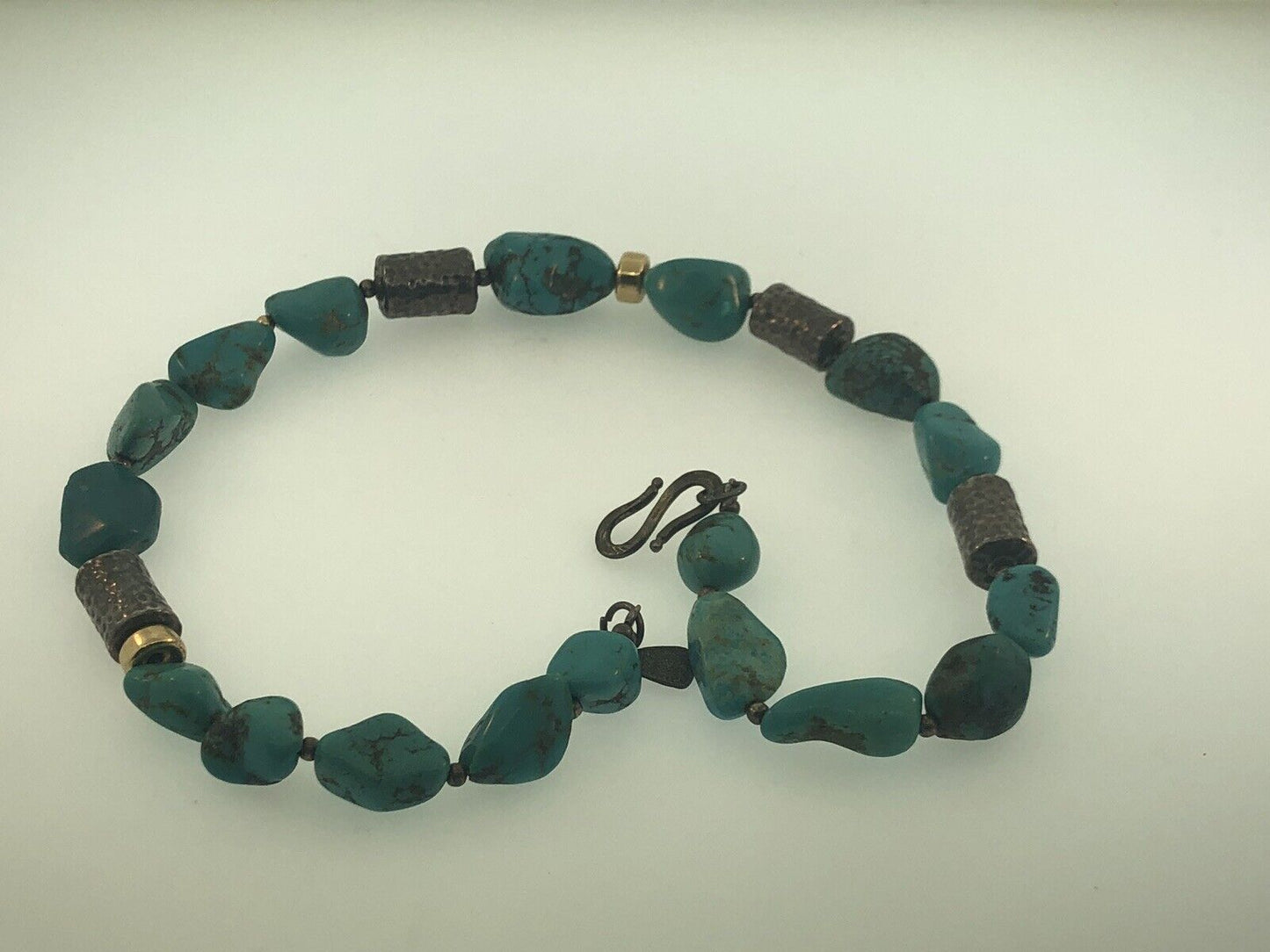 Vintage SILPADA 925 Sterling Silver Chunky Turquoise Nugget Statement Necklace