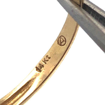 Retro 14K Yellow Gold Ruby Rectangle Modernist July Anniversary Cocktail Ring