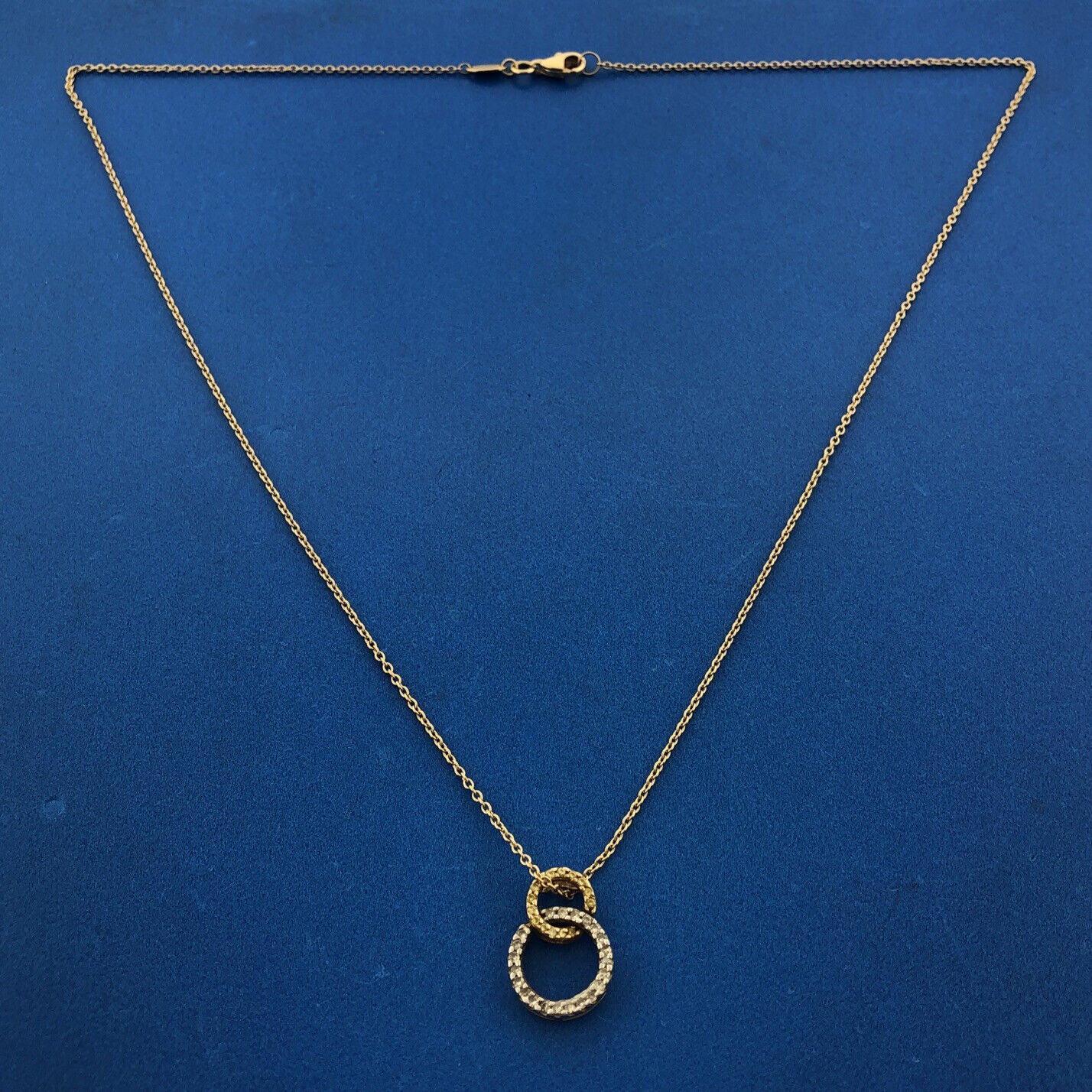 Designer 14K Yellow White Gold Canary & White Diamond Eternity Infinity Necklace