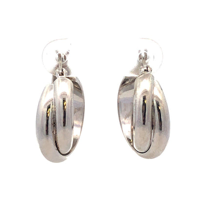 Designer 925 Sterling Silver Round Textured Double Twist Hoop Earrings