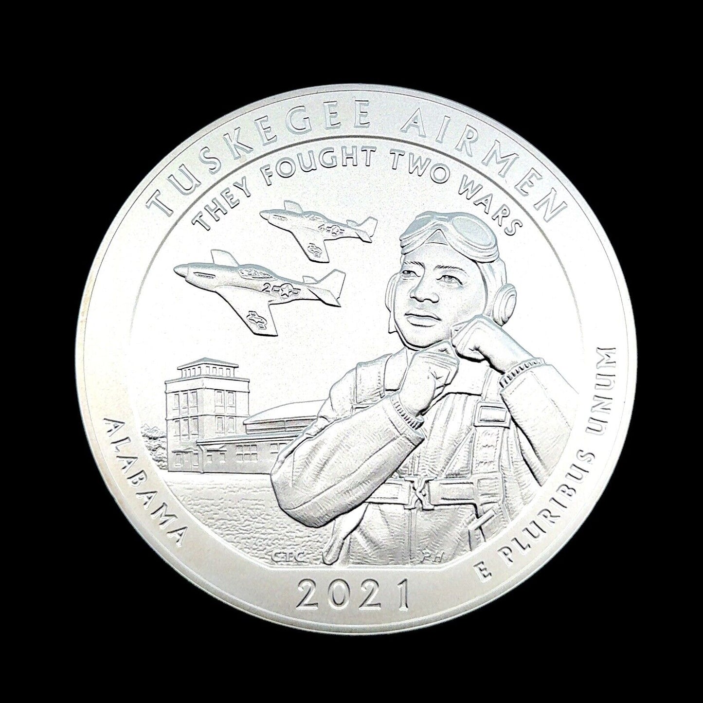 2021 P America The Beautiful Alabama Tuskegee Airmen 5 oz Silver Quarter Coin