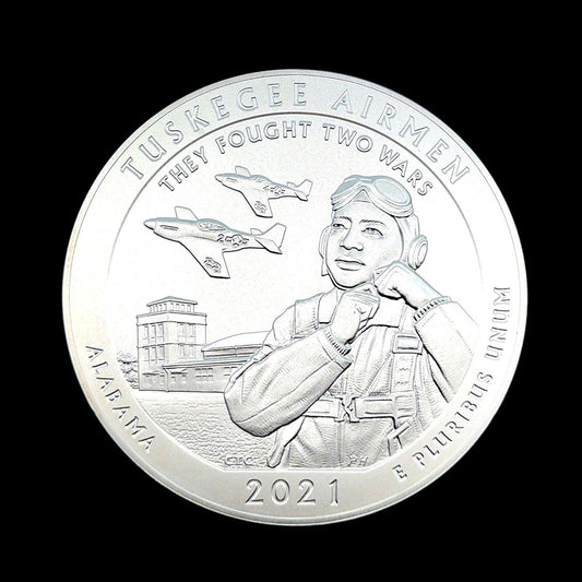 2021 P America The Beautiful Alabama Tuskegee Airmen 5 oz Silver Quarter Coin