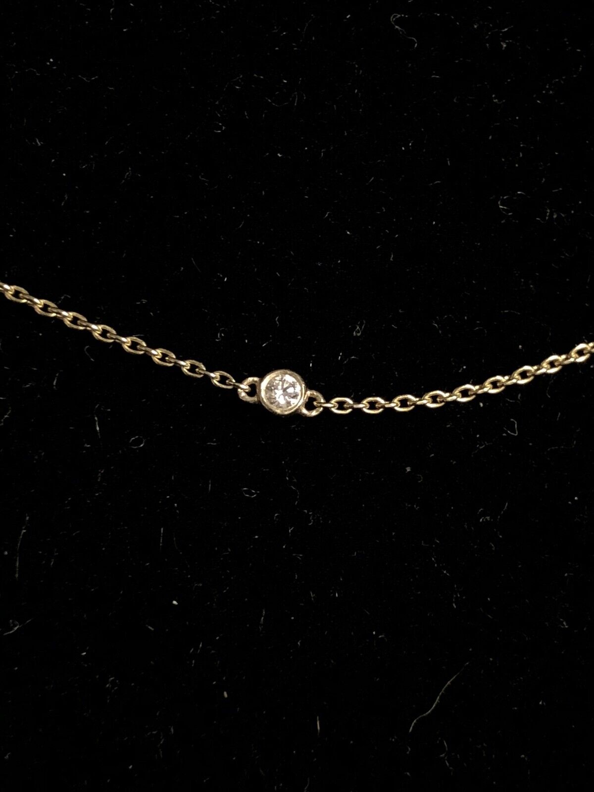 Designer ASHI 14K Yellow Gold .25 1/4 TCW Round Diamond Station Chain Necklace