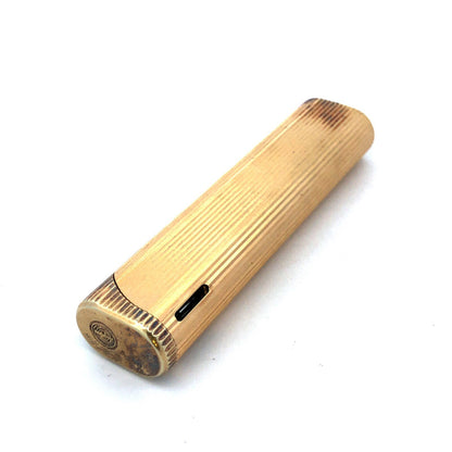 Tiffany & Co Gold Tone Mid Century Ribbed Briquet Slim Butane Lighter