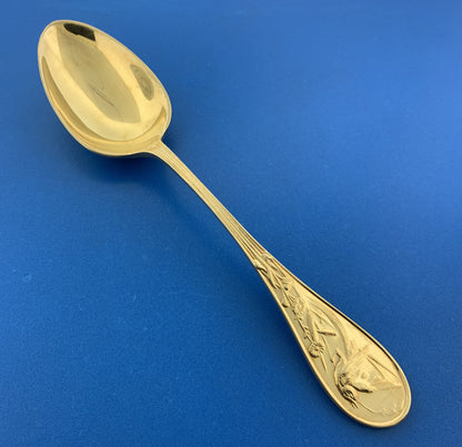 Tiffany & Co Vermeil Gold Washed Sterling Silver 925 Audubon Oval Soup Spoons