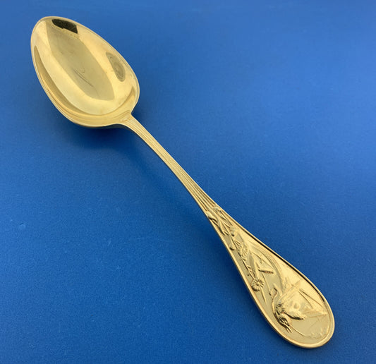 Tiffany & Co Vermeil Gold Washed Sterling Silver 925 Audubon Oval Soup Spoons