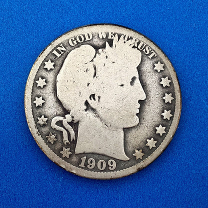 1909 P Silver Barber Half Dollar Better Key Date Philadelphia Coin Rare Scarce