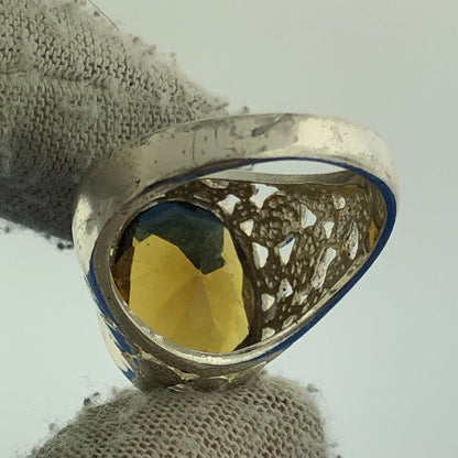 Designer Sterling Silver 925 Oval Smoky Topaz Quartz Statement Cocktail Ring