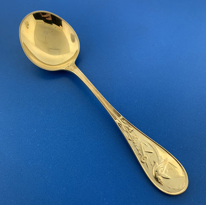 Tiffany & Co Vermeil Gold Washed Sterling Silver 925 Audubon Cream Soup Spoon