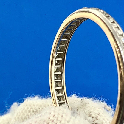 Gorgeous 14k Yellow Gold Round Cut Diamond Eternity Anniversary Band  Ring