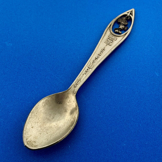 Vintage Silver Tone Walt Disney World Souvenir Spoon Mickey Mouse Dangle Charm