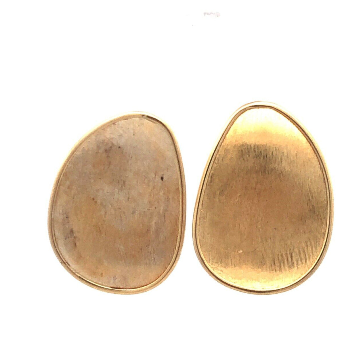 Marco Bicego Italy 18K Yellow Gold Lunaria Oval Disc Stud Earrings