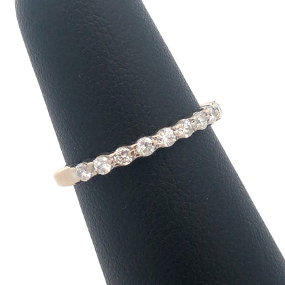 Designer 14K White Gold Round Diamond Stackable Wedding Band Ring