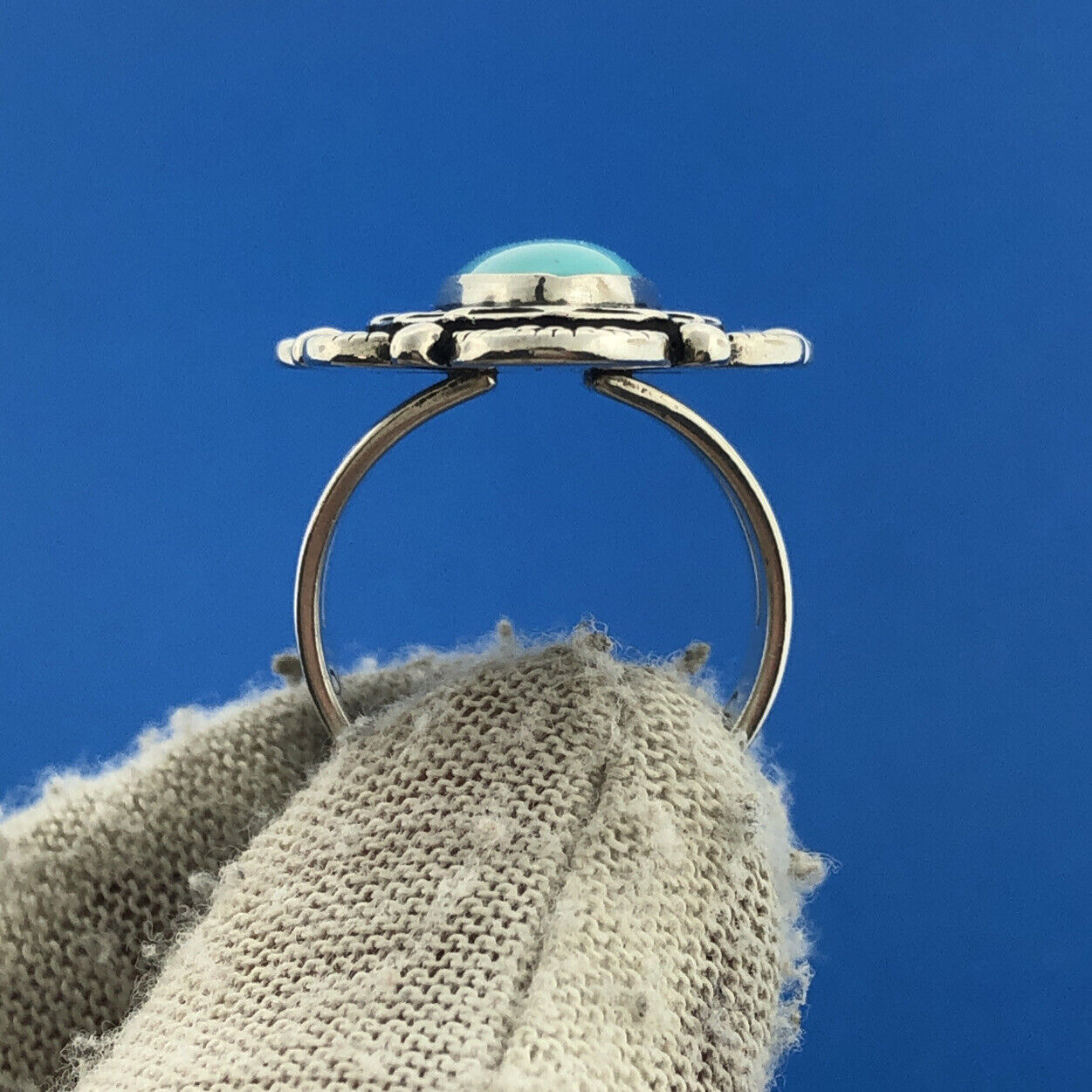 Carolyn Pollack Relios R Moon Sterling Silver Sleeping Beauty Turquoise Ring
