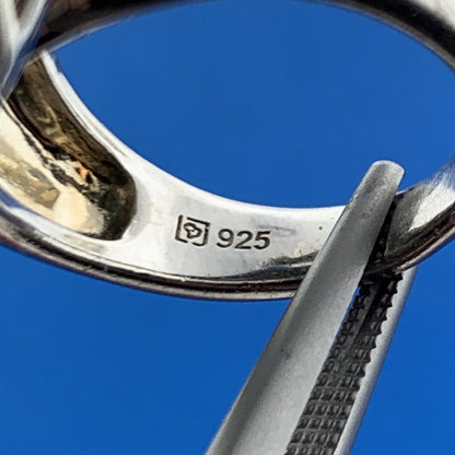 Designer Sterling Silver 925 Jade Green CZ Protection Harmony Statement Ring