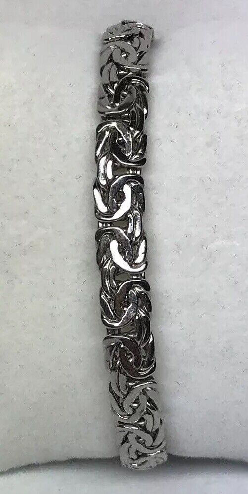 Designer Atasay Kuyumculuk AK Turkey Sterling Silver Byzantine Link Bracelet