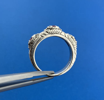 Judith Ripka 925 Sterling Silver Ruby July Anniversary Stackable Band Ring