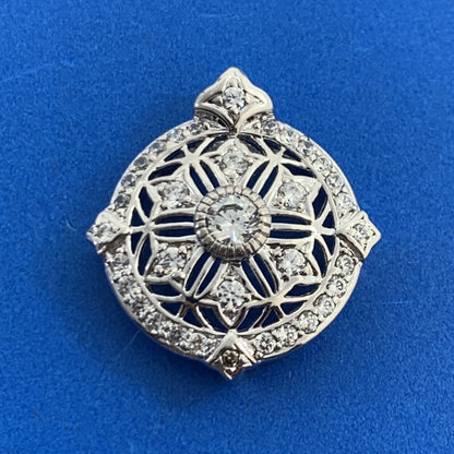 Designer Sterling Silver Cubic Zirconia CZ Infinity Eternity Statement Pendant