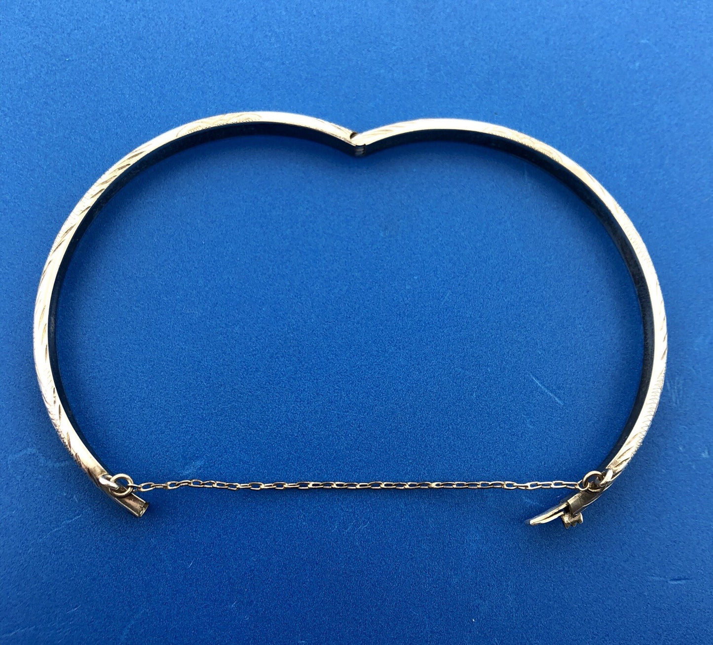 Vintage Sterling Silver 925 Floral Scroll Engraved Bangle Bracelet