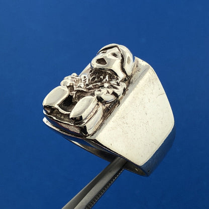 Carol Felley Pueblo 925 Sterling Silver Storyteller Doll Statement Dome Ring