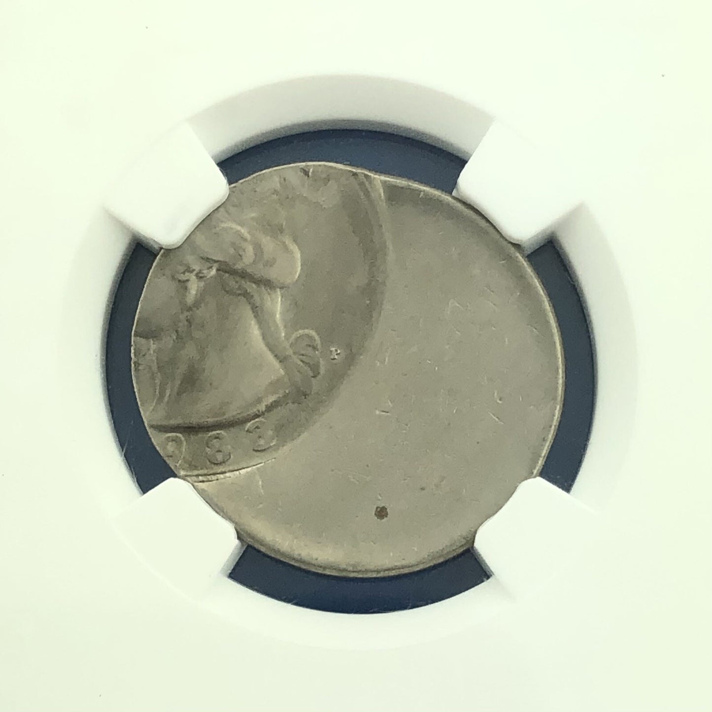 1983 P Washington Clad Quarter Mint Error Struck 50% Off Center NGC MS62