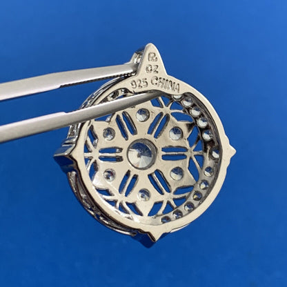 Designer Sterling Silver Cubic Zirconia CZ Infinity Eternity Statement Pendant