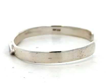 Designer MF 925 Sterling Silver Opal Inlay Open Oval Cuff Bangle Bracelet