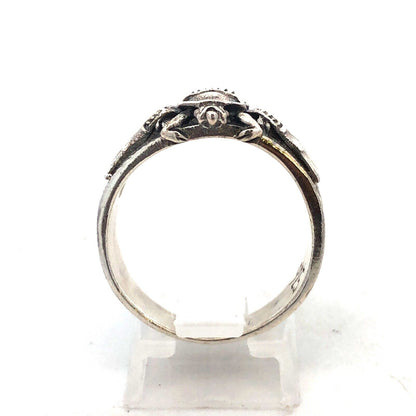 925 Sterling Silver Wings Of Isis Scarab Protection Tapered Cigar Band Ring