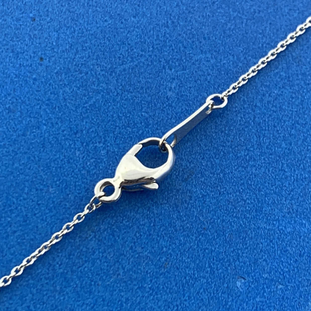 Designer BK 18k White Gold Round Cut Diamond Fleur De Lis 16.5" Chain Necklace