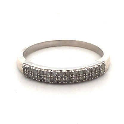 Designer DJoy 925 Sterling Silver Round Diamond Pave Anniversary Band Ring