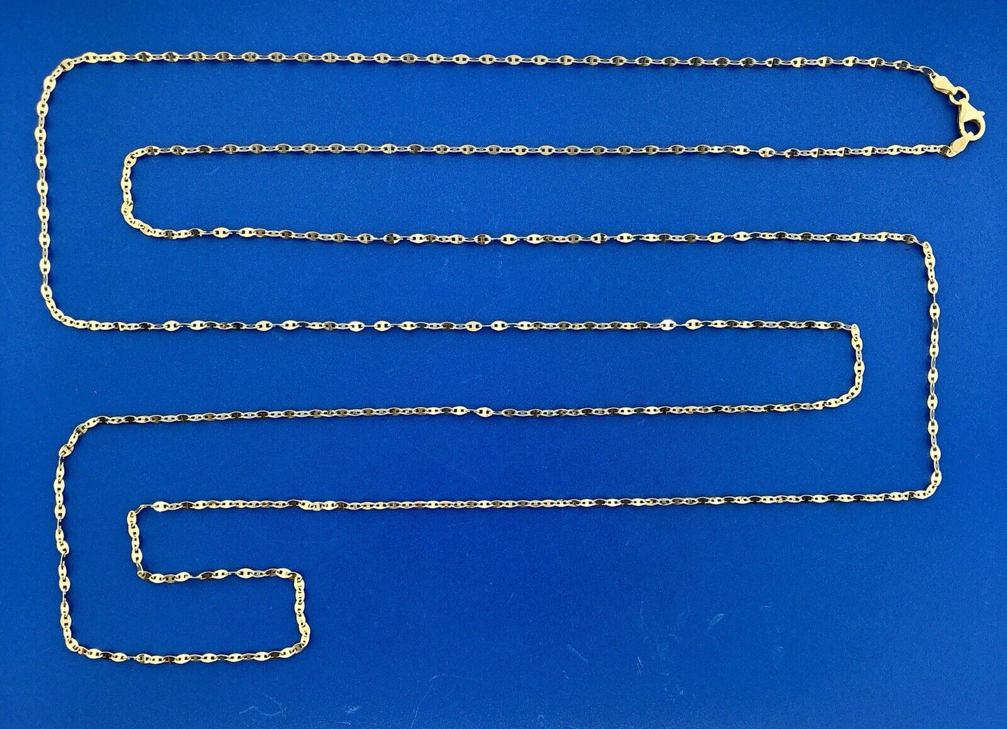 Designer Italy Sterling Silver 925 Vermeil Mariners Link Statement Necklace 60"