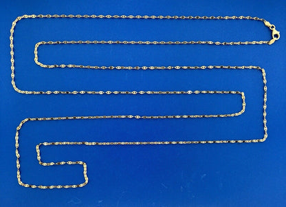 Designer Italy Sterling Silver 925 Vermeil Mariners Link Statement Necklace 60"