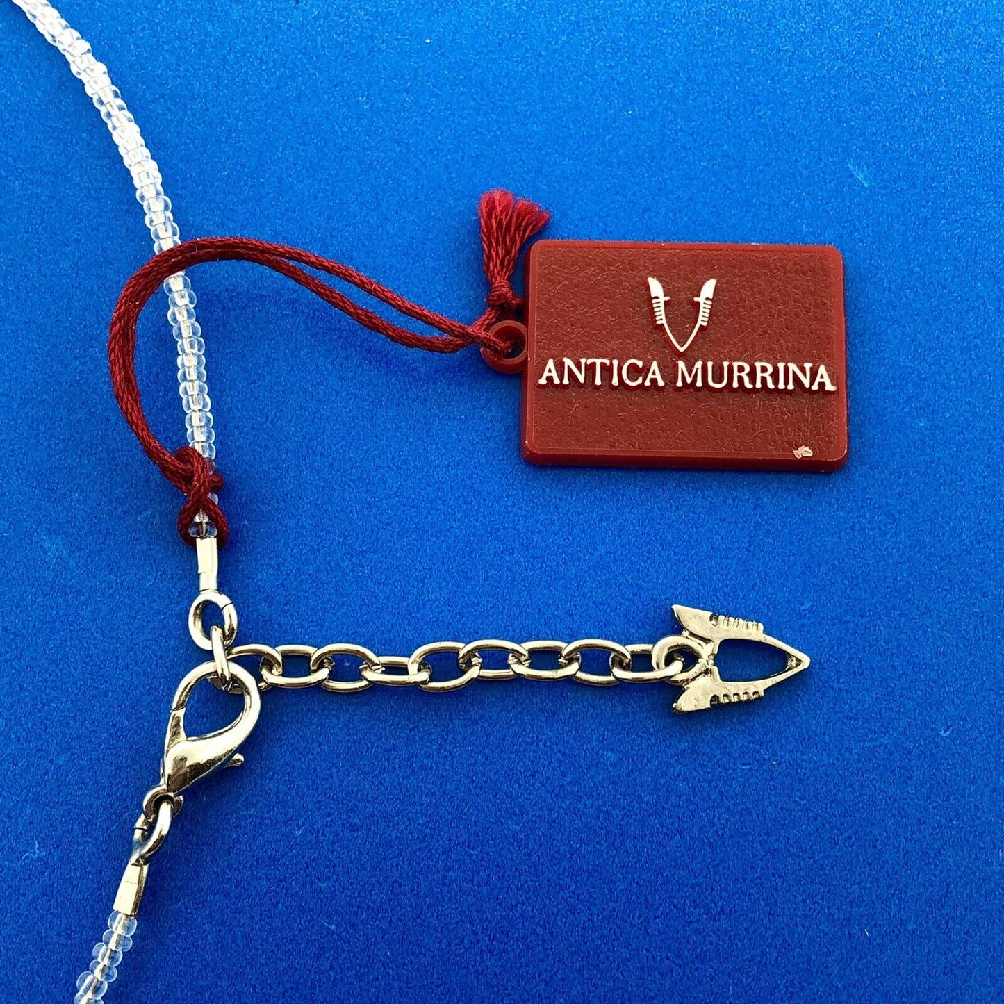 Designer Antica Murrina Venezia Purple White Striped Glass Earring Necklace Set
