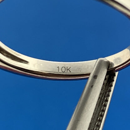 Designer IKS 10K White Gold Diamond Trio Modernist Twist Engagement Ring